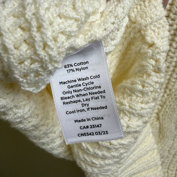 Talbots Sweater Womens Cable Knit Sleeveless Round Neck Casual Size S Petite - Picture 7 of 7